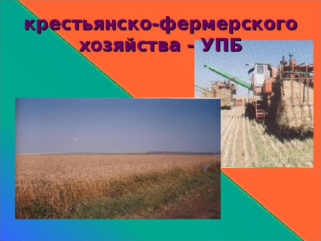 крестьянско-фермерского хозяйства - УПБ 