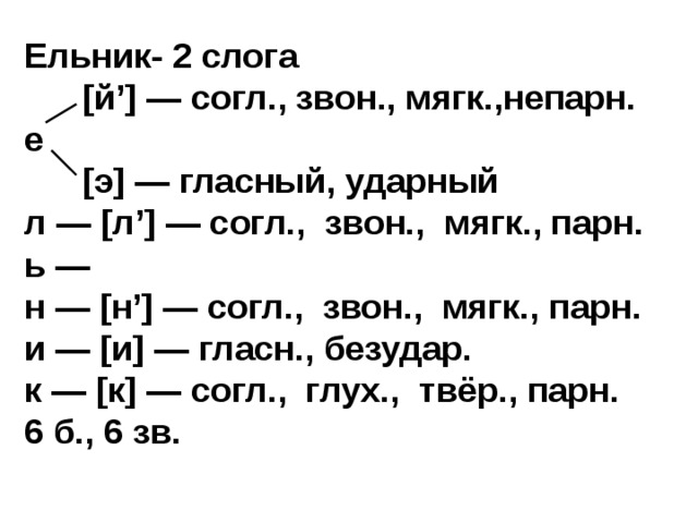 Разбор слова машина. Фонетический анализ слова ельник. Фонетический анализ слова ельник 1. Фонетический разбор слова ельник. Звуко буквенный анализ слова ельник.