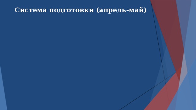 Система подготовки (апрель-май) 