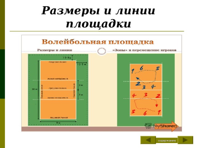 Площадка в волейболе схема