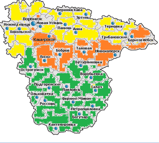 Карта воронежской области бутурлиновка