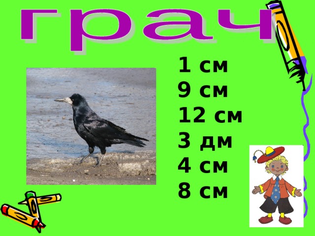 1 см 9 см 12 см 3 дм 4 см 8 см