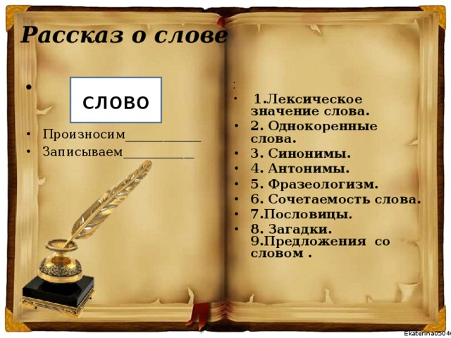 Проект слово 4 класс по родному языку