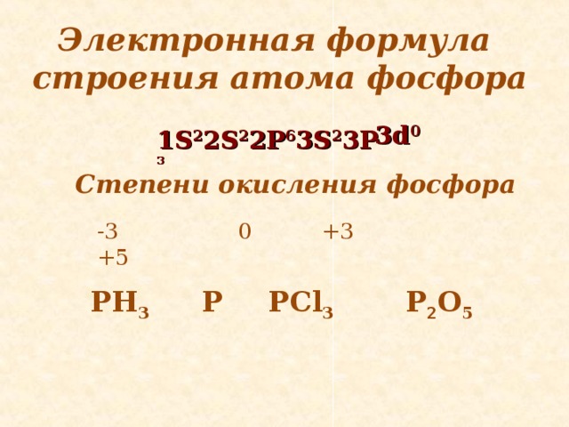 Строение атома фосфора