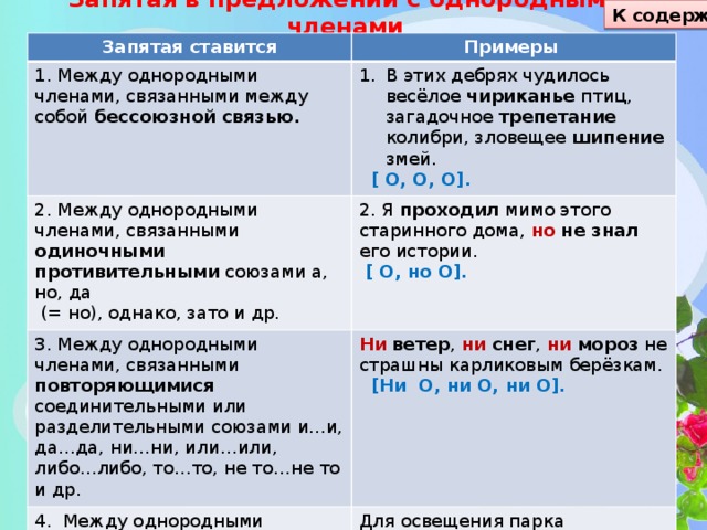 Анализ запятых. Запятая между однородными членами предложения ставится:. Когда запятая между однородными членами ставится?. Когда ставится запятая при однородных членах. Запятая между однородными членами предложения примеры.