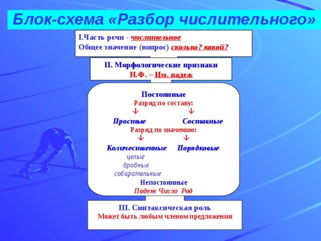 Образец морфологического разбора числительного 6 класс образец