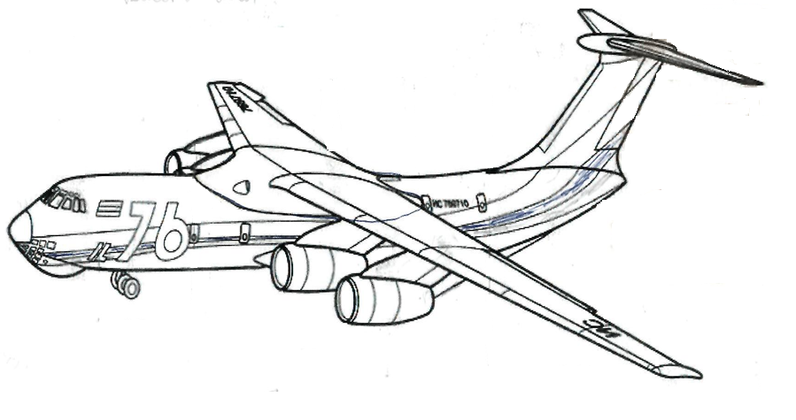 Ил 76 самолет нарисовать