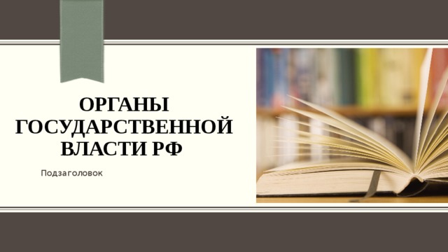 ОРГАНЫ ГОСУДАРСТВЕННОЙ ВЛАСТИ РФ Подзаголовок 