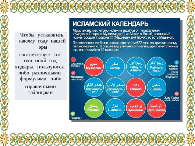 Проект мусульманский календарь