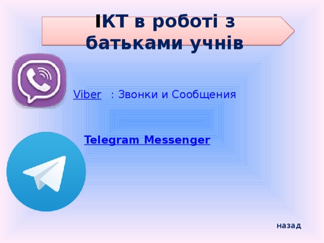 І КТ в роботі з батьками учнів Viber : Звонки и Сообщения назад 