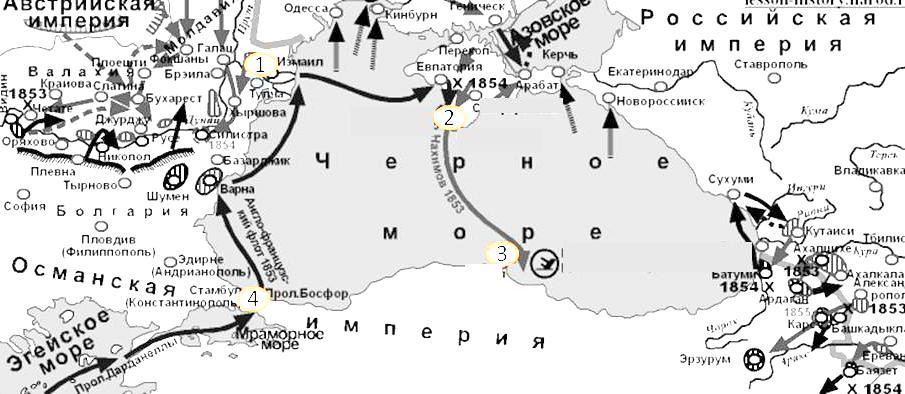 По результатам войны события которой обозначены на схеме город аккерман вошел в состав россии