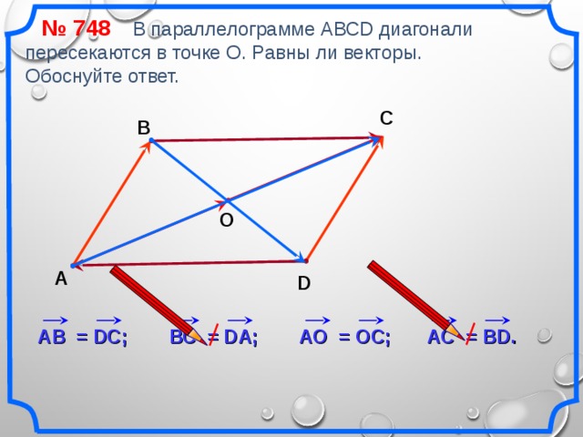 Установите соответствие между рисунками и векторными равенствами