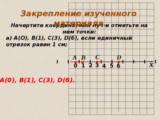 Отметить на координатном луче 5 2