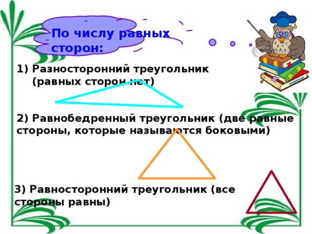 Виды треугольников разносторонний равнобедренный равносторонний 3 класс школа россии презентация