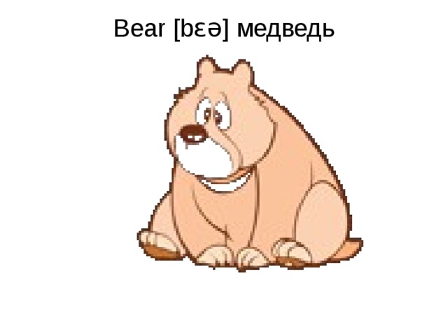 Bear [bɛə] медведь   