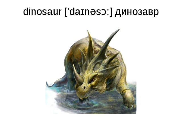 dinosaur ['daɪnəsɔ:] динозавр   