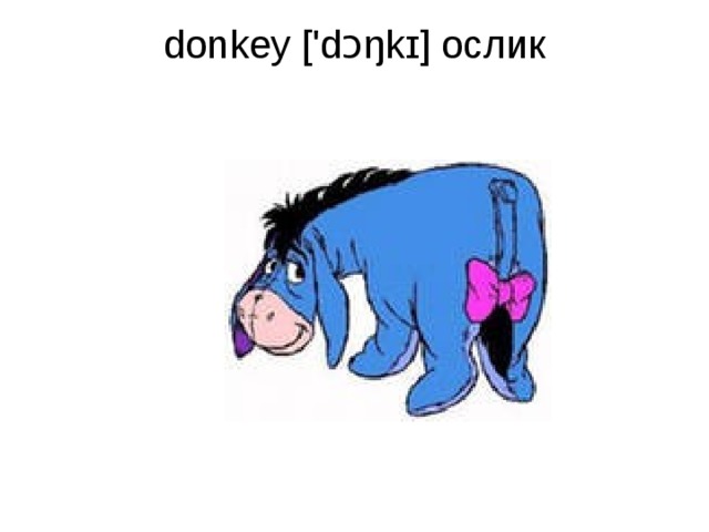 donkey ['dɔŋkɪ] ослик   