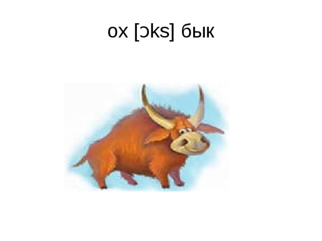 ox [ɔks] бык 