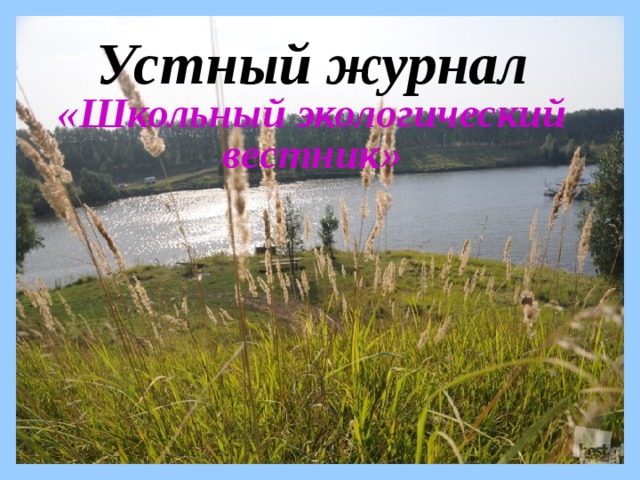 Устный журнал «Школьный экологический вестник»