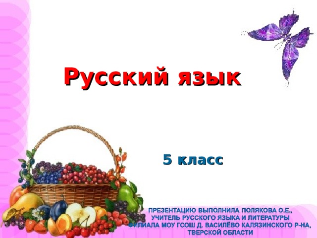 Русский язык 5 класс