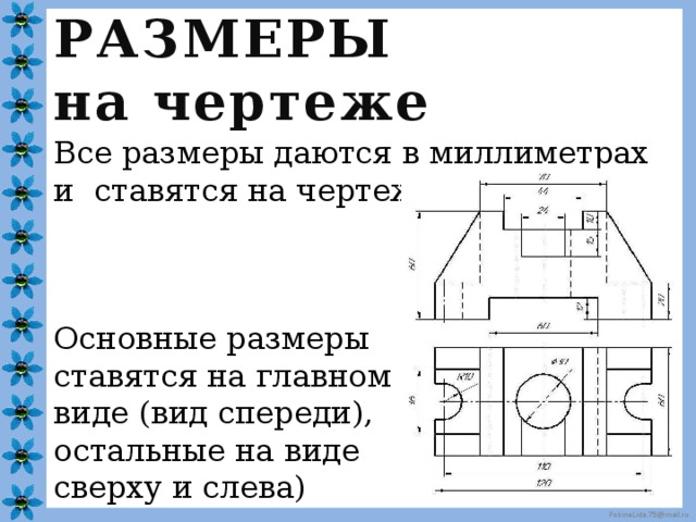 Остальные размеры. Виды размеров на чертежах. Виды размеров в черчении. Основные Размеры на чертеже.