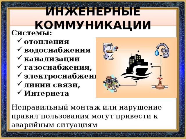 Инженерные коммуникации проект 8 класс