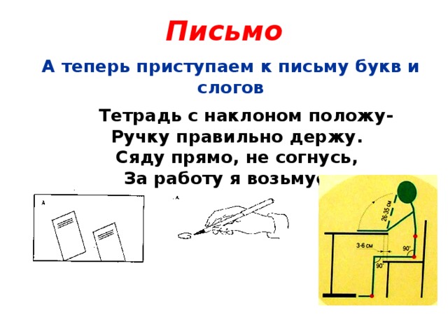 Изложите изученное подробно положите ручки. Тетрадь под наклоном. Наклон тетради при письме. Спину прямо я держу тетрадь наклонно положу. Правило тетрадь под наклоном.