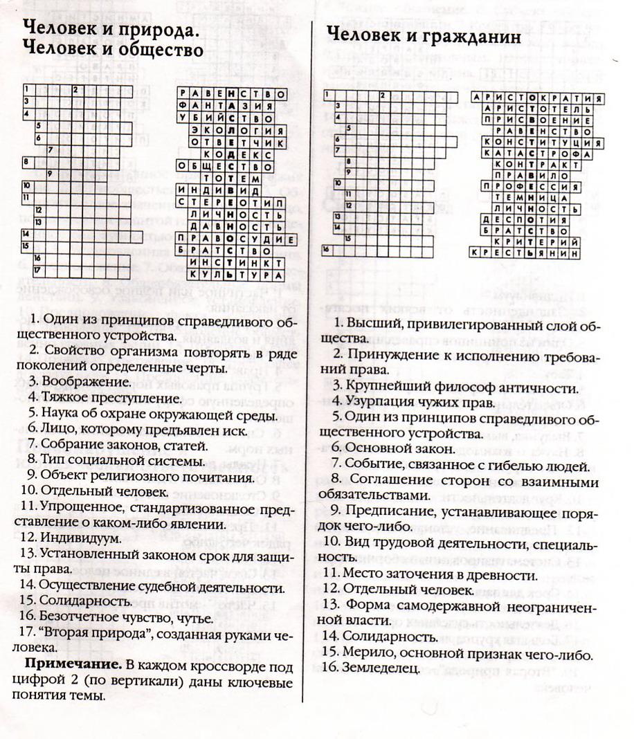 Кроссворды по праву.