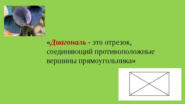 Отрезок соединяющий противоположные вершины называется