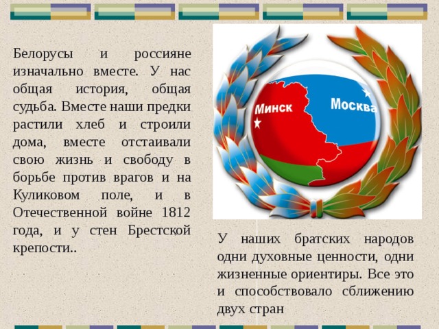 Презентация день единения народов беларуси и россии