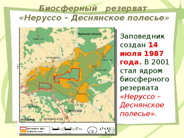 Карта брянского заповедника