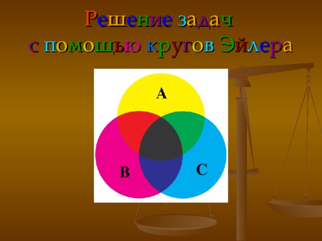 Р е ш е н и е  з а д а ч   с  п о м о щ ь ю  к р у г о в  Э й л е р а 