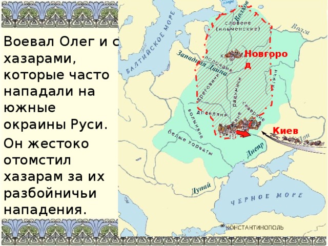 Карта поход святослава на хазар