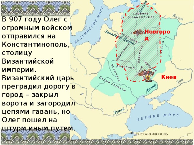 Походы олега вещего карта егэ