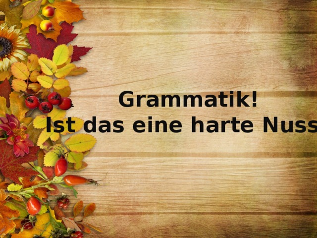 Grammatik! Ist das eine harte Nuss? 
