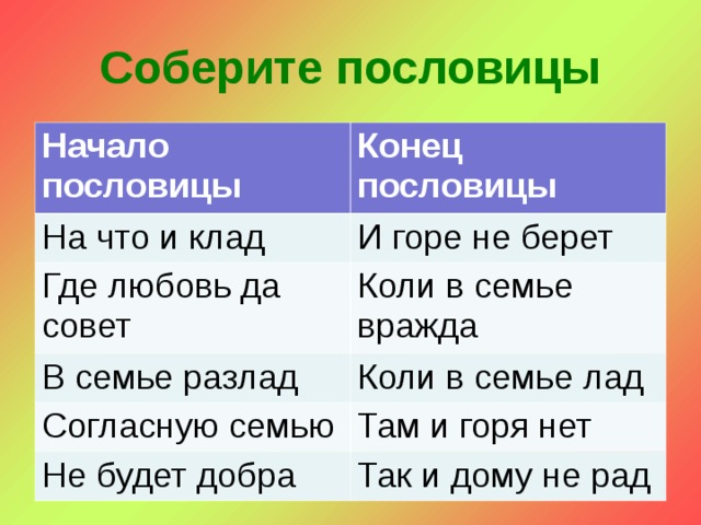 Лад клад пословица