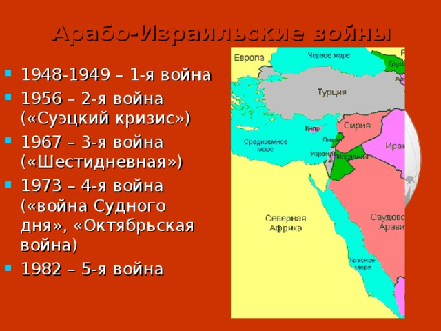 Арабо израильская война карта