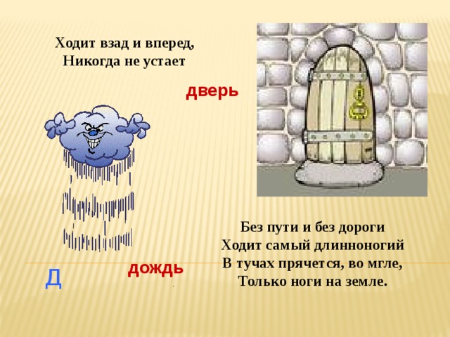 Взад вперед. Загадка со словом дверь. Без пути и без дороги ходит самый Длинноногий в тучах прячется. Загадка со словом окно. Загадка без пути и без дороги ходит самый Длинноногий.