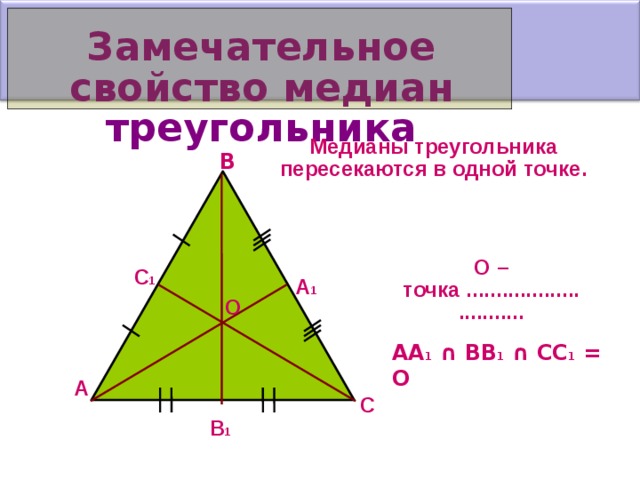 Какое свойство медианы