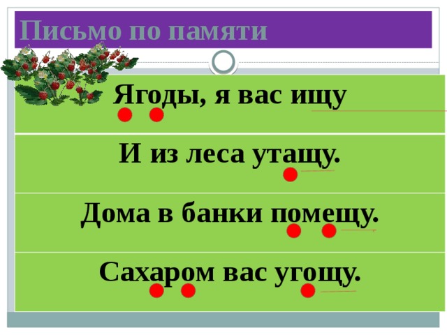 Письмо по памяти 4 класс презентация