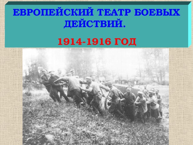 ЕВРОПЕЙСКИЙ ТЕАТР БОЕВЫХ ДЕЙСТВИЙ. 1914-1916 ГОД 