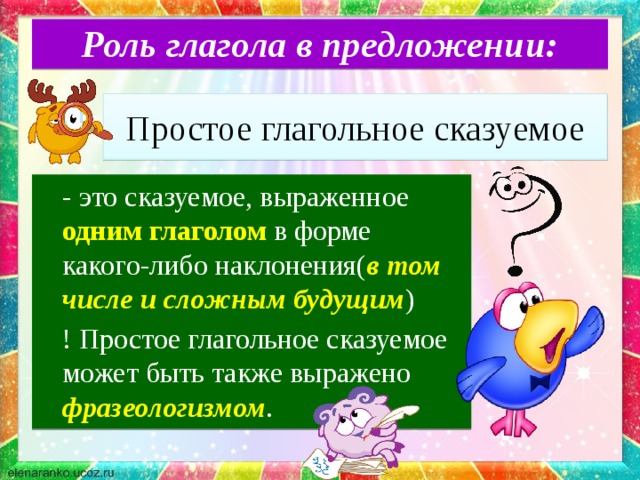 Презентация роль глаголов в предложении 3 класс презентация