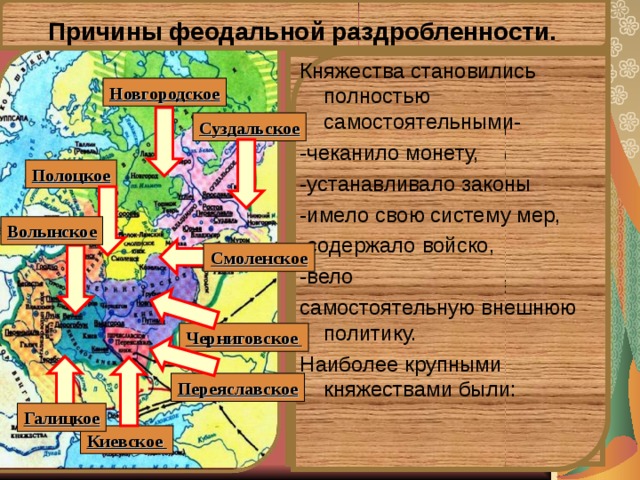 Особенности развития земель и княжеств. Раздробленность на Руси особенности княжеств. Княжества феодальной раздробленности на Руси Киев. Русские княжества в период феодальной раздробленности. Основные княжества древней Руси в период раздробленности.