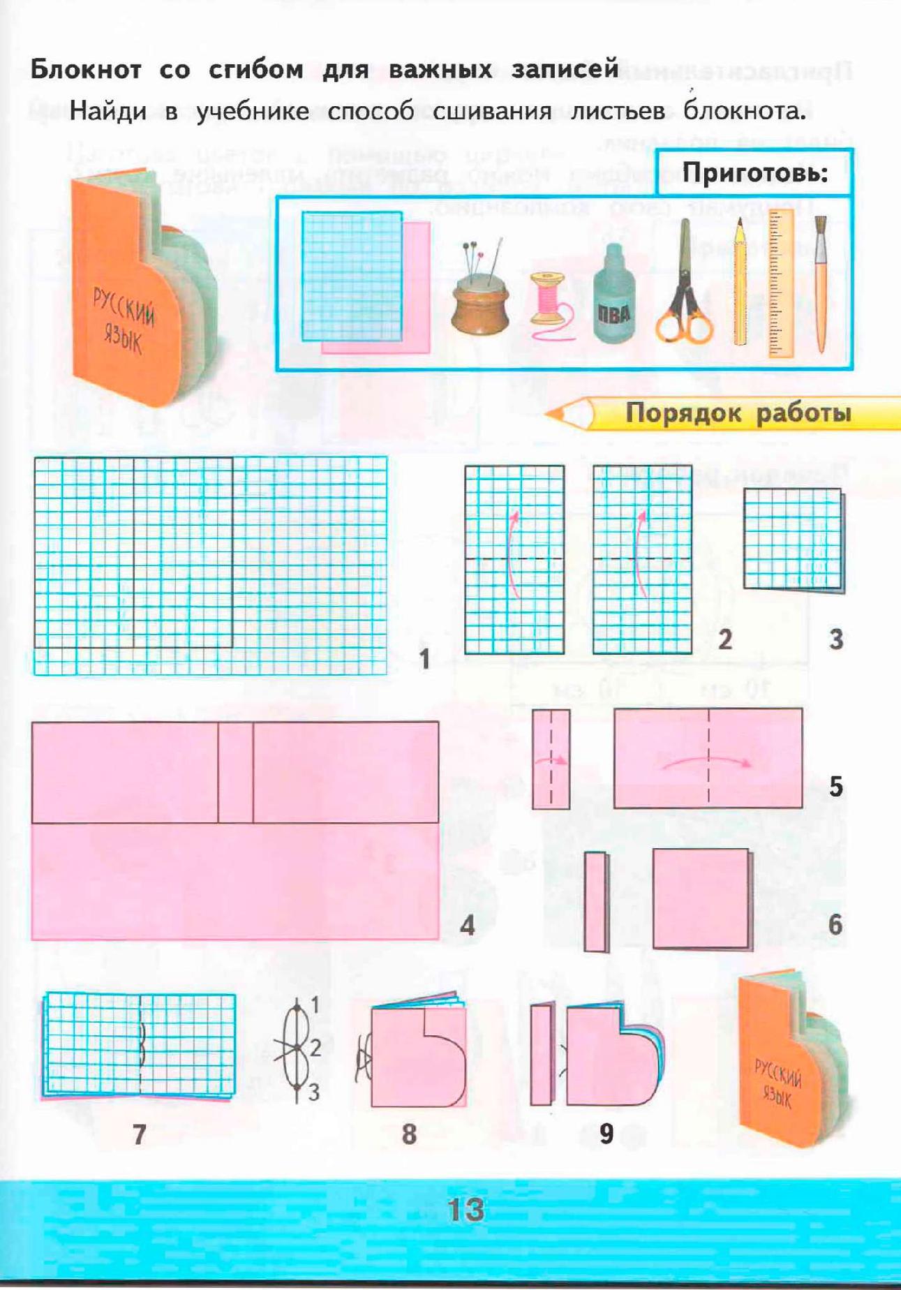 Изготовление блокнота 2 класс презентация