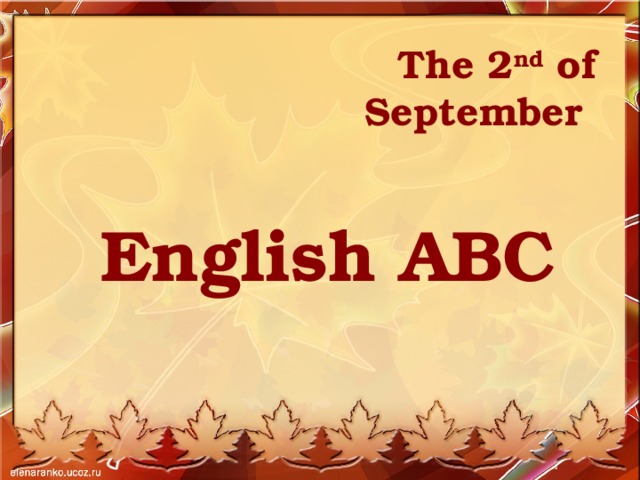 The 2 nd of September English ABC 