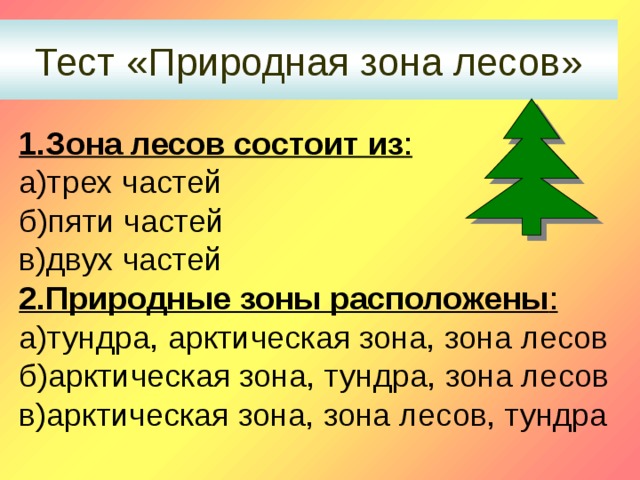 Природная зона лесов состоит из