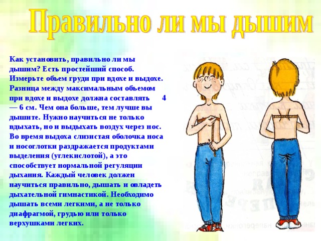 Схема правильного дыхания