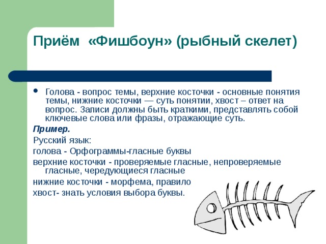 Схема фишбоун рыбий скелет