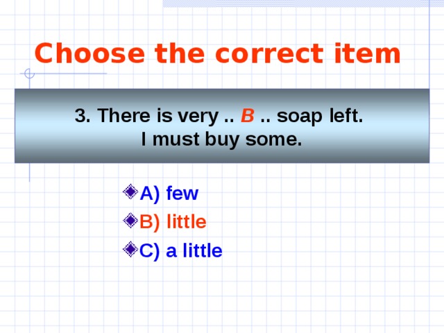 Choose the correct item ответы. Choose the correct item 2 вариант