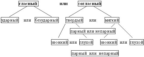 Характеристика звуков схема